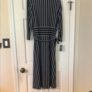 Ralph Lauren Black and White Long Sleeve Sheath Dress